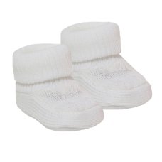 S403-W: White Acrylic Turnover Bootees